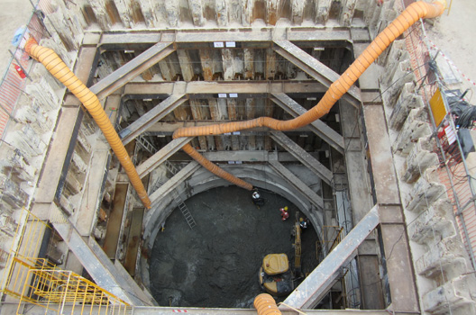 pipe culvert & shafts at Banyan Avenu